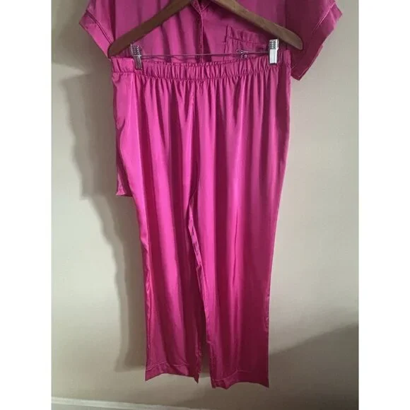 Juicy couture women’s three-piece pajama set large hot pink silky rhinestones - Picture 4 of 12